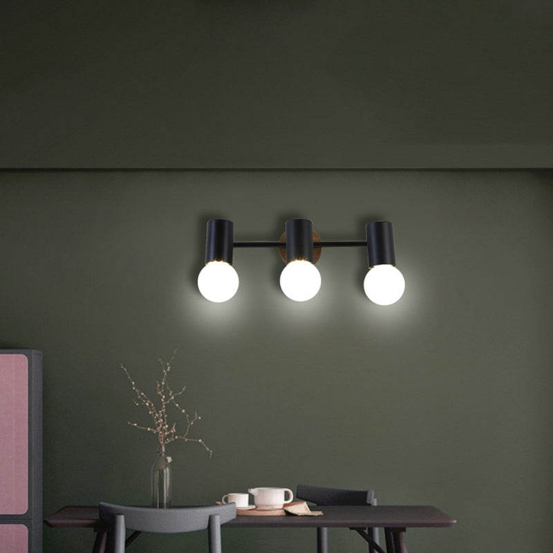 Surface Mounted Track Lights Retro Style Wood Adjustable Angle Home Bedroom Living Room Multi-lamp Ceiling Light