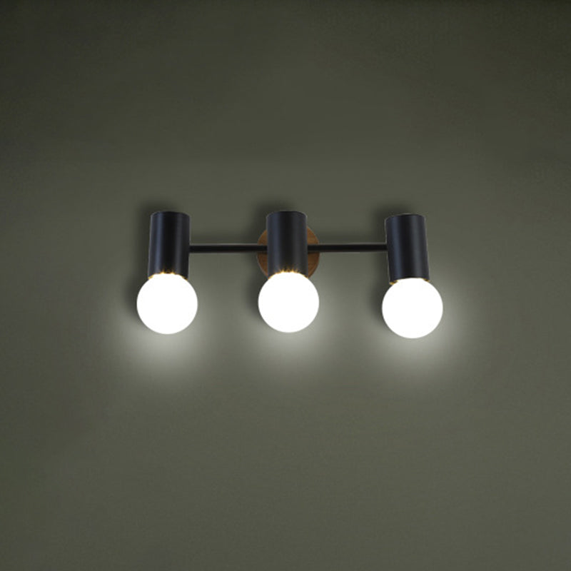 Surface Mounted Track Lights Retro Style Wood Adjustable Angle Home Bedroom Living Room Multi-lamp Ceiling Light