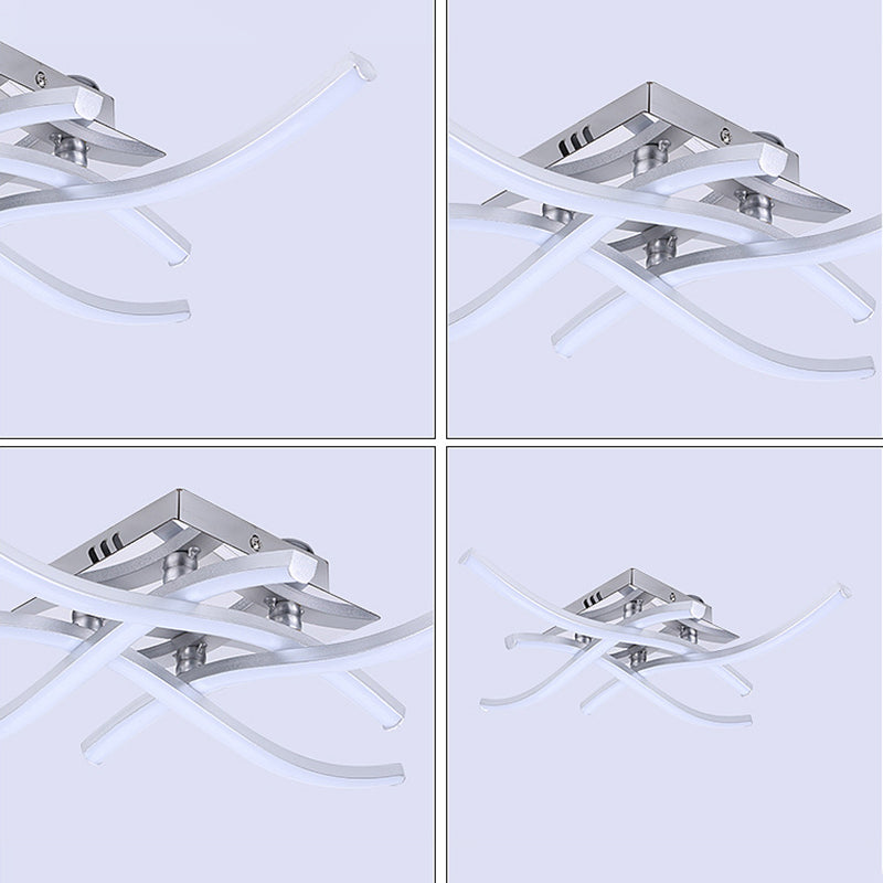 Linear Sputnik Flush Mount Ceiling Light New Modern Aluminum Flush Light for Bedroom