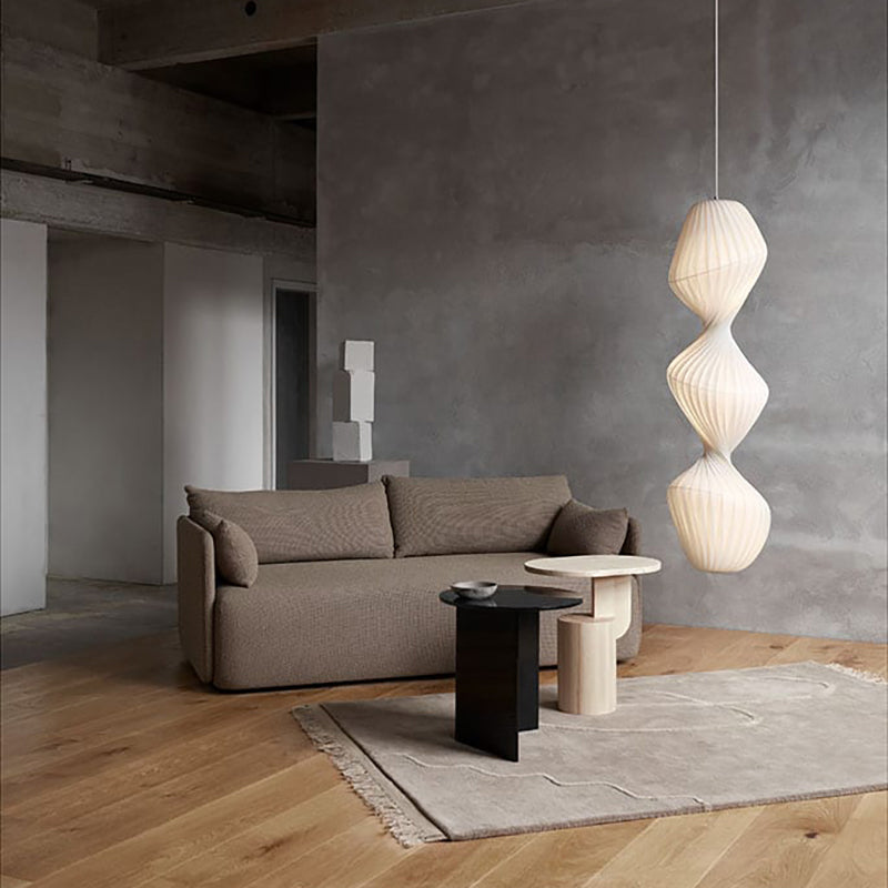 Contemporary Simplicity Designer Pendant Lamp 15.7" Wide Twisted Shaped Silkworm Hanging Light in White