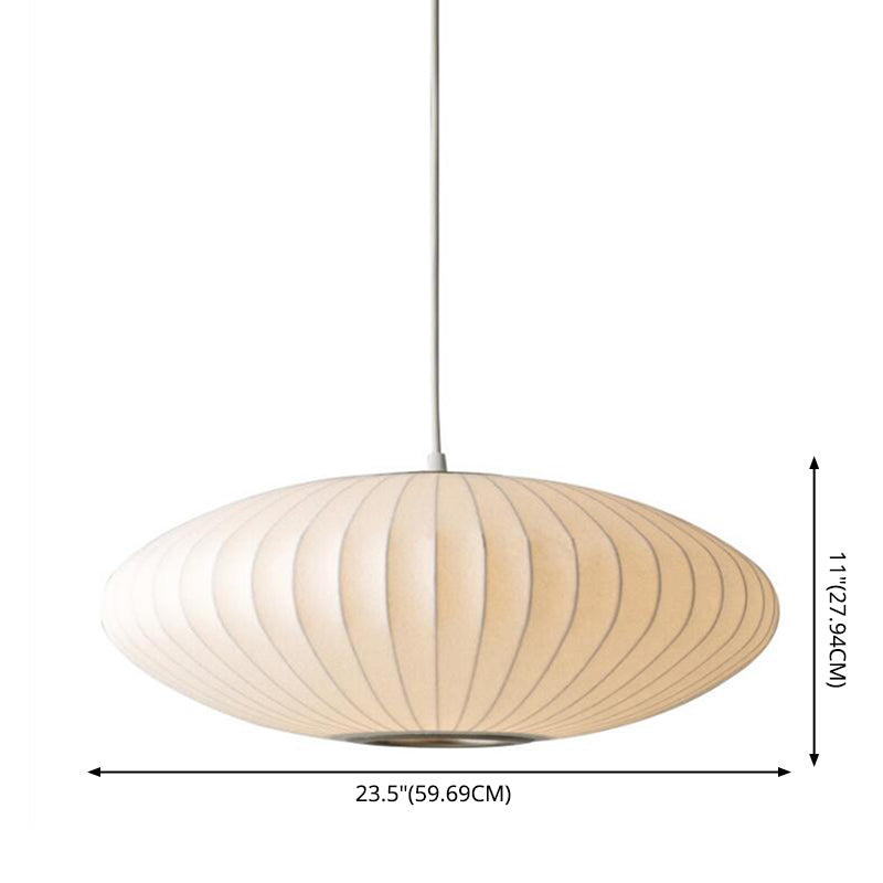 Airship-shaped Creative Silkworm Hanging Light White Home Decorative Lighting Fixture for Living Room