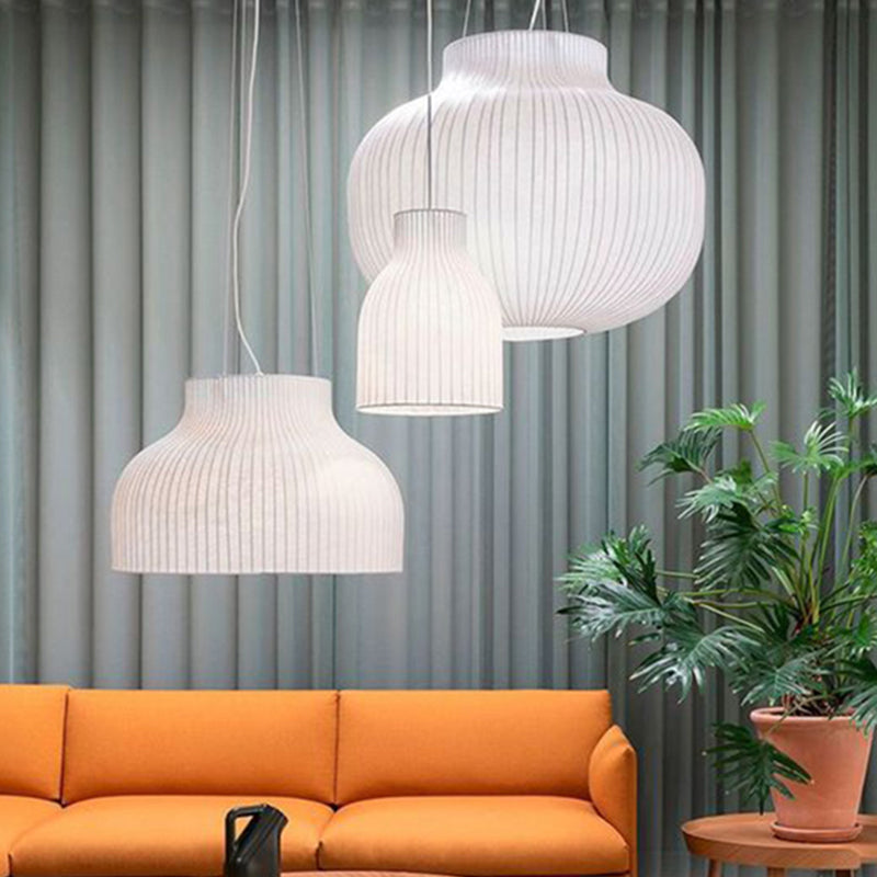 Eenvoud zijden stof lantaarn tint hanglamp moderne stijl 1-licht suspensie verlichting armatuur voor slaapkamer