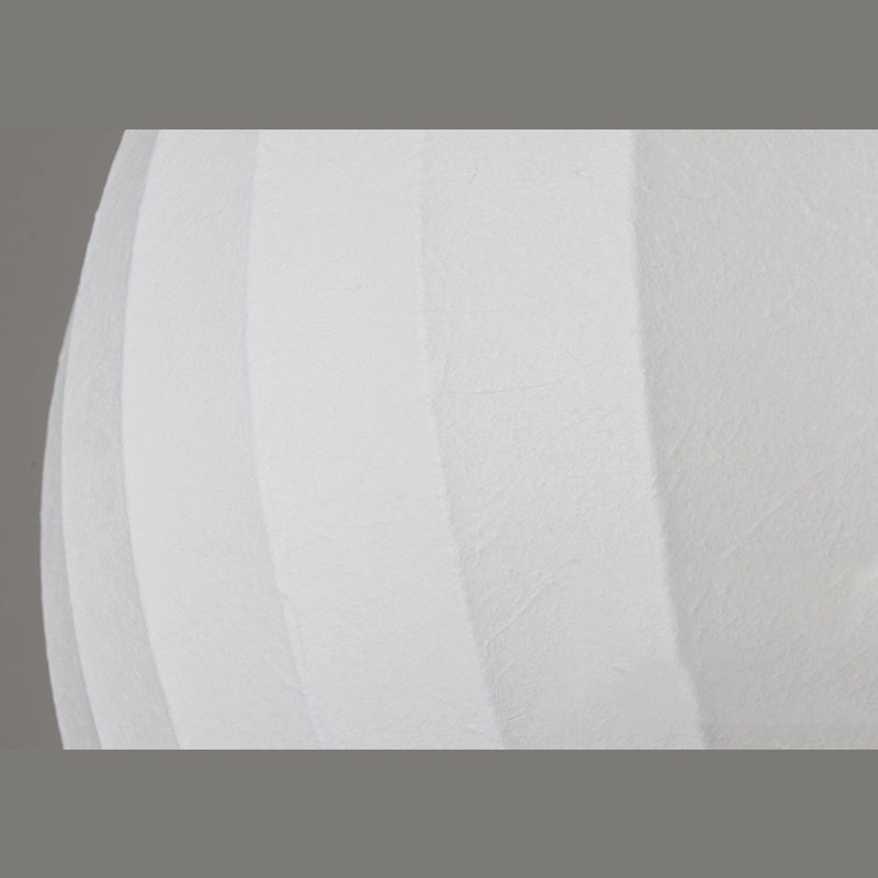 Globe Stretch Silk Suspension Lamp Nordic Style 1-light Dining Room Lighting Fixture in White