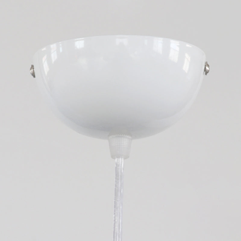 Globe Stretch Silk Suspension Lamp Nordic Style 1-light Dining Room Lighting Fixture in White
