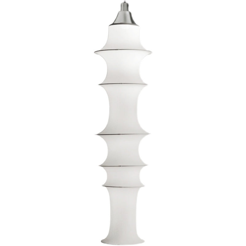 Multi-sections Silk Fabric Pendant Light Modern Style White 1-Light Suspension Lighting Fixture for Living Room