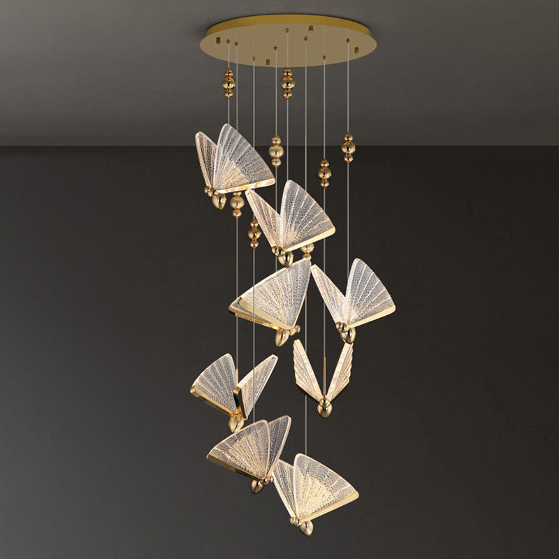 Modern Minimalist Style Butterfly Pendant Light Kit Acrylic Hanging Light for Living Room