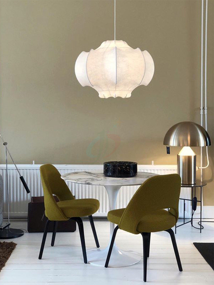 Silkworm irrégulier Creative Hanging Light 1-Light Contemporary Simplicity Style Dining Room Pendant Lampe en blanc