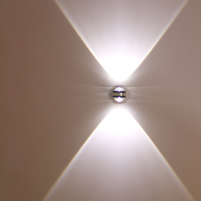 Moderner Kreis auf und ab LED Wandleuchter Kristall 2 Lichter Wandlampen