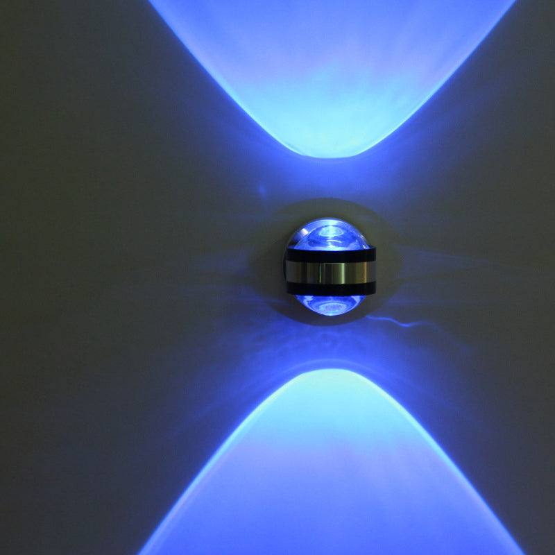 Moderner Kreis auf und ab LED Wandleuchter Kristall 2 Lichter Wandlampen