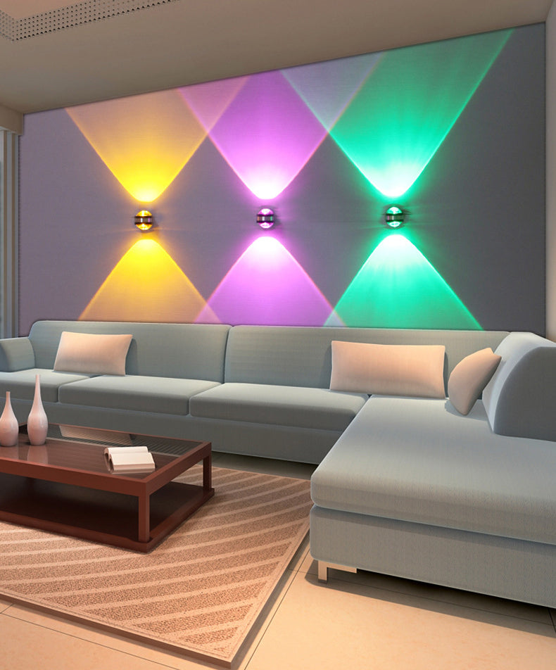 Moderner Kreis auf und ab LED Wandleuchter Kristall 2 Lichter Wandlampen