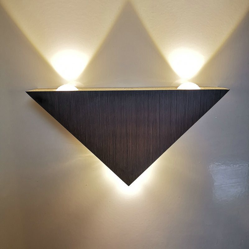 Sliver Brushed Aluminum Triangular Wall Lamp 3-Lights Creative Indoor Corridor Aisle LED Wall Mount Light