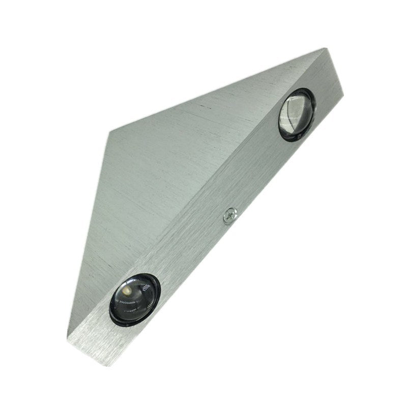 Sliver Brushed Aluminum Triangular Wall Lamp 3-Lights Creative Indoor Corridor Aisle LED Wall Mount Light