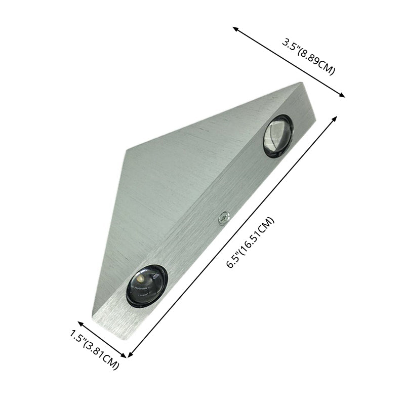 Sliver Brushed Aluminum Triangular Wall Lamp 3-Lights Creative Indoor Corridor Aisle LED Wall Mount Light