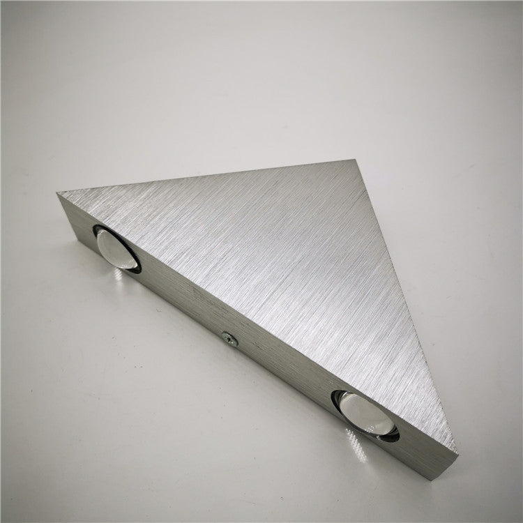 Sliver Brushed Aluminum Triangular Wall Lamp 3-Lights Creative Indoor Corridor Aisle LED Wall Mount Light
