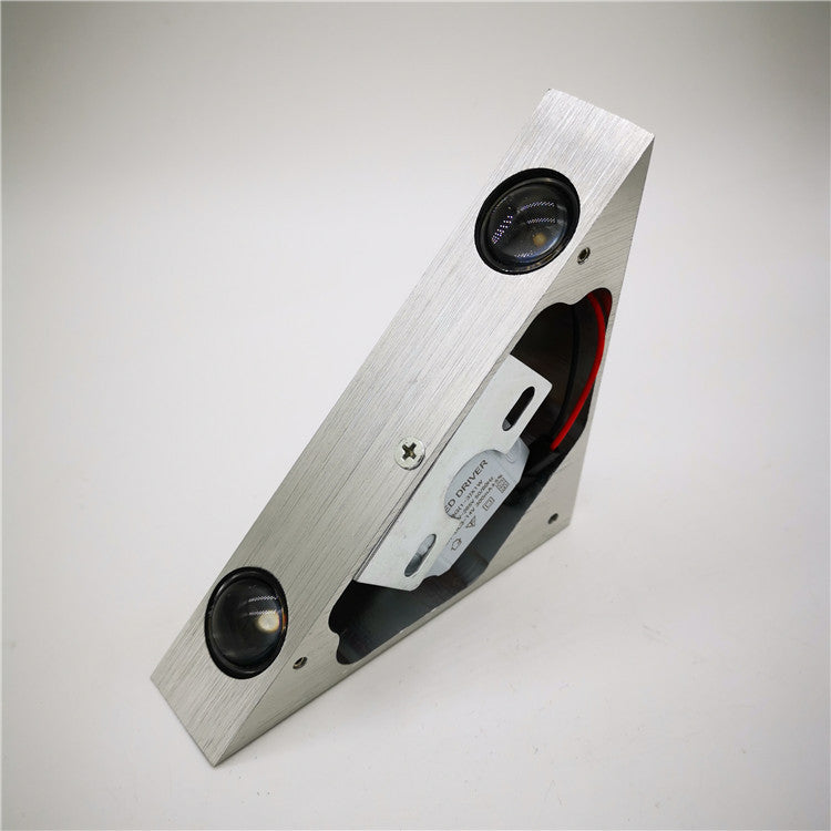 Sliver Brushed Aluminum Triangular Wall Lamp 3-Lights Creative Indoor Corridor Aisle LED Wall Mount Light