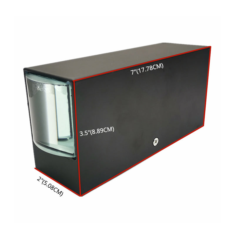 Black Rectangular Metal LED Wall Lamp Double-headed Warm Light Wall Sconce for Villa Corridor