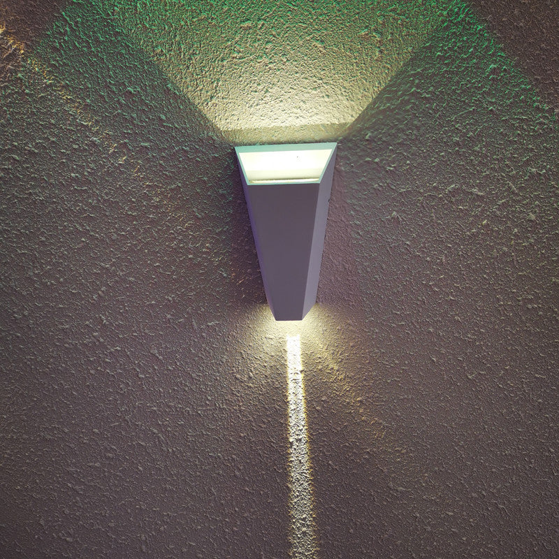 Lampe murale en métal géométrique simplicité moderne à 2 lumières extérieures, application murale imperméable pour le balcon de jardin