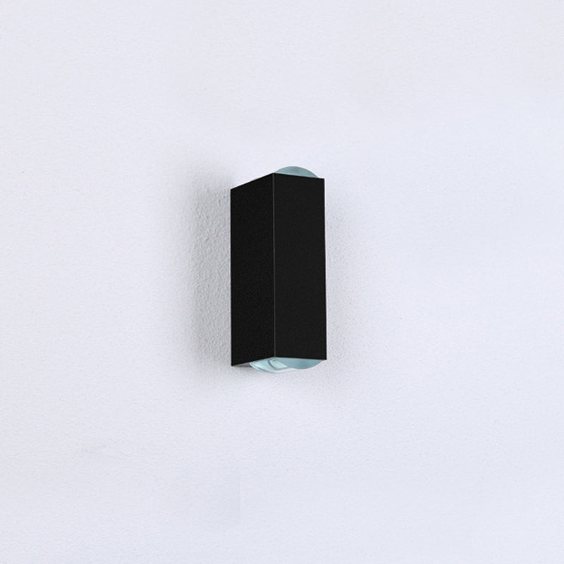 7.5" H Outdoor Waterproof LED Wall Sconce 2-Lights Modern Style Aluminum Alloy Courtyard Corridor Wall Light in Frosted Black