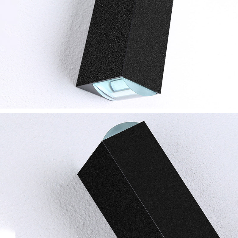 7.5" H Outdoor Waterproof LED Wall Sconce 2-Lights Modern Style Aluminum Alloy Courtyard Corridor Wall Light in Frosted Black