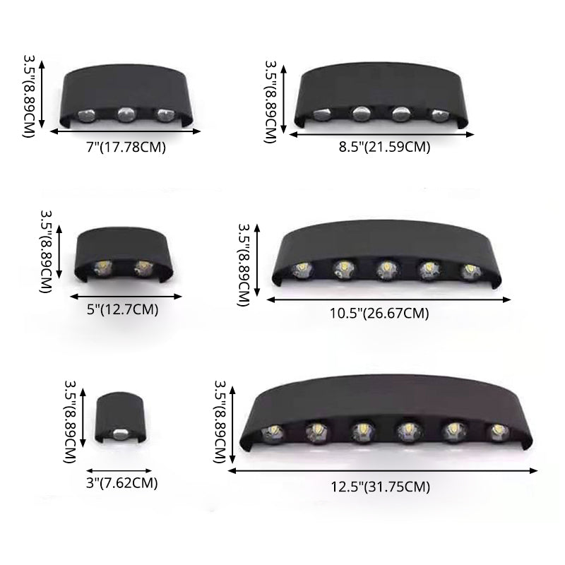 Moderner minimalistischer Stil nach oben und unten LED Wandleuchten Metallleuchten für Außenwand