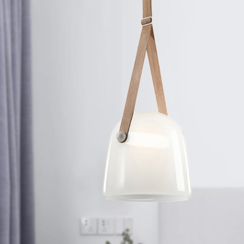 Nordic Bell Ceiling Pendant Light White/Smoke Gray Glass 1 Light Living Room Hanging Light Kit