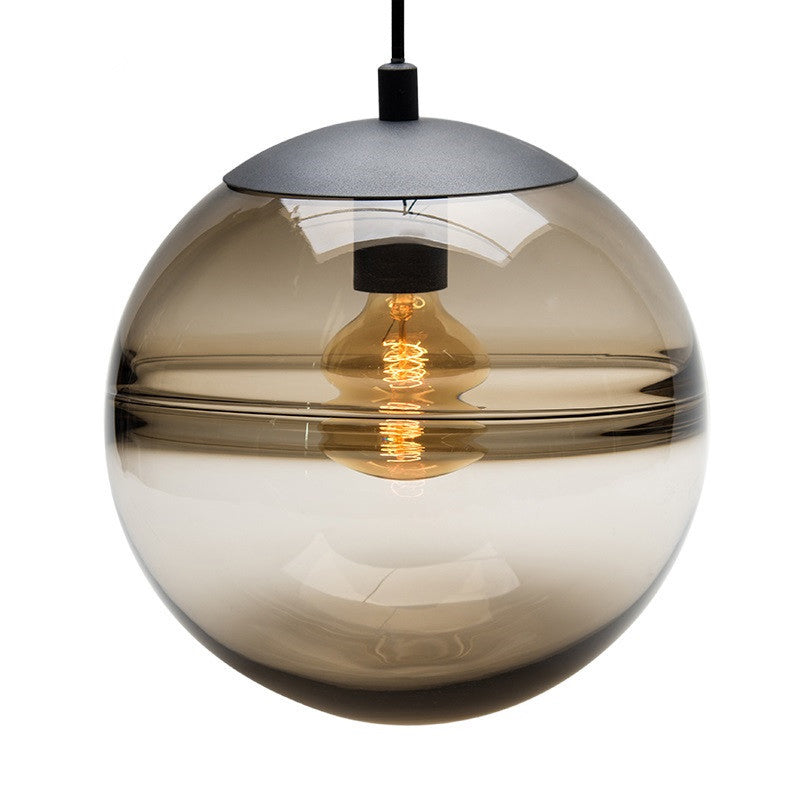 Globe Hanging Ceiling Light Contemporary Blue/Coffee Glass 1 Light Dining Room Pendant Light