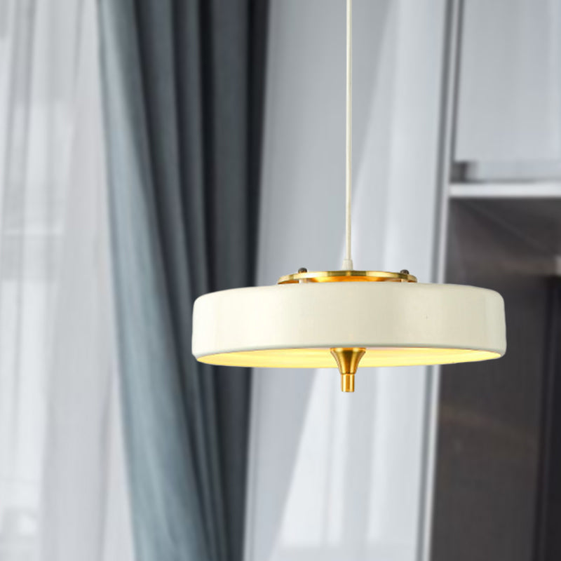 Disque moderne pendentif luminaire bleu / blanc / noir métal 1 kit de lampe suspendue légère pour chambre à coucher