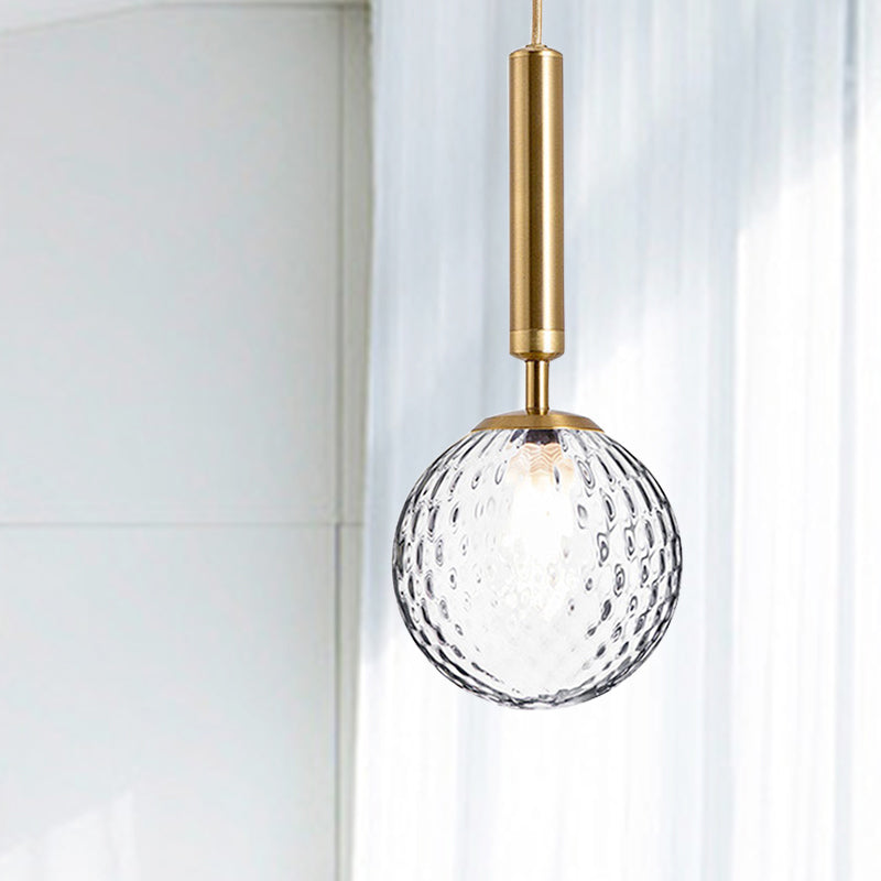 Kit d'éclairage de verre à balle claire à balle moderne 1 pendentif de tête en noir / laiton