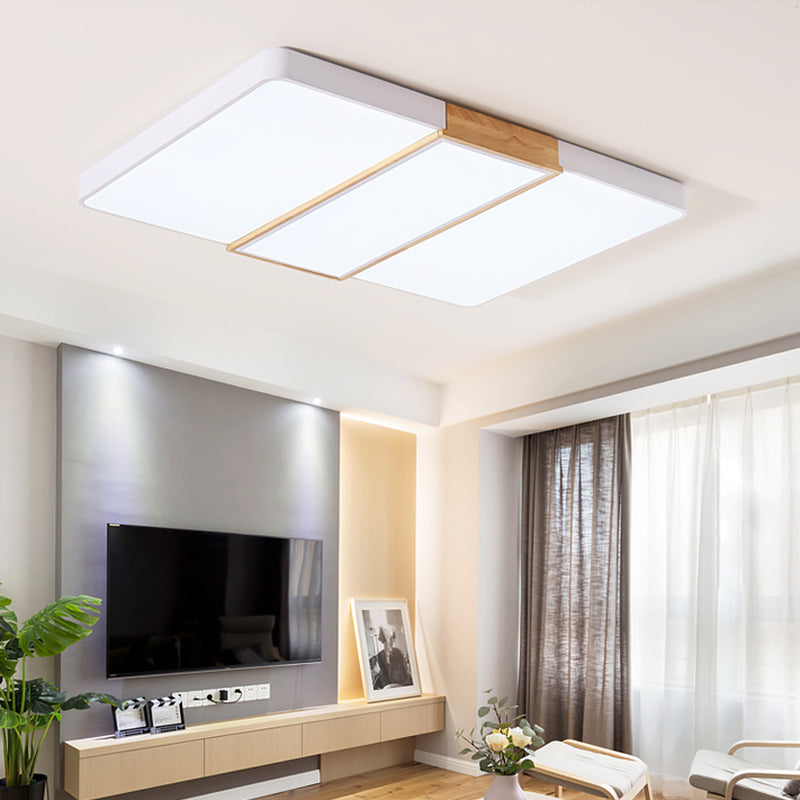 Colorblock rectangulaire encastré éclairage nordique acrylique salon LED plafonnier