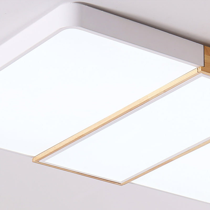 Colorblock rectangulaire encastré éclairage nordique acrylique salon LED plafonnier