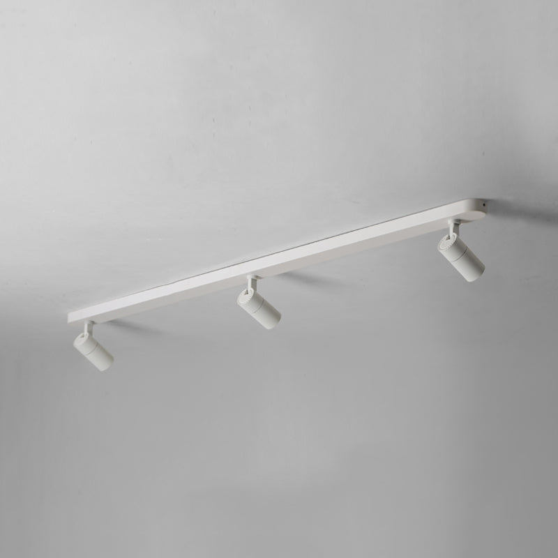 Minimalist Cylindrical Metal Track Spotlights Flush Ceiling Track Lighting for Foyer and Bedroom