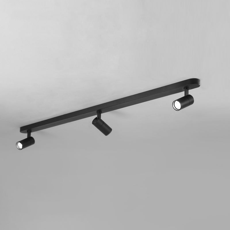 Minimalist Cylindrical Metal Track Spotlights Flush Ceiling Track Lighting for Foyer and Bedroom