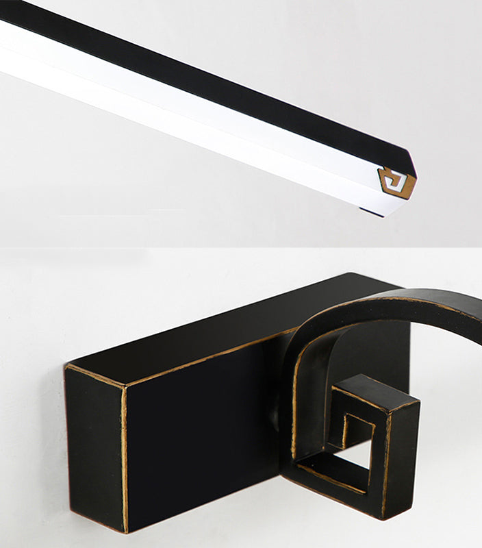 Vintage Simplicity Rectangle Vanity Light Fixture Acrylic Wall Lighting Fixtures for Bathroom