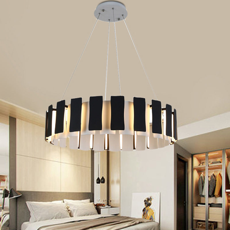 Circular Bernero Candelier Luz Luz Led Metal LED contemporáneo Kit de luz colgante en negro