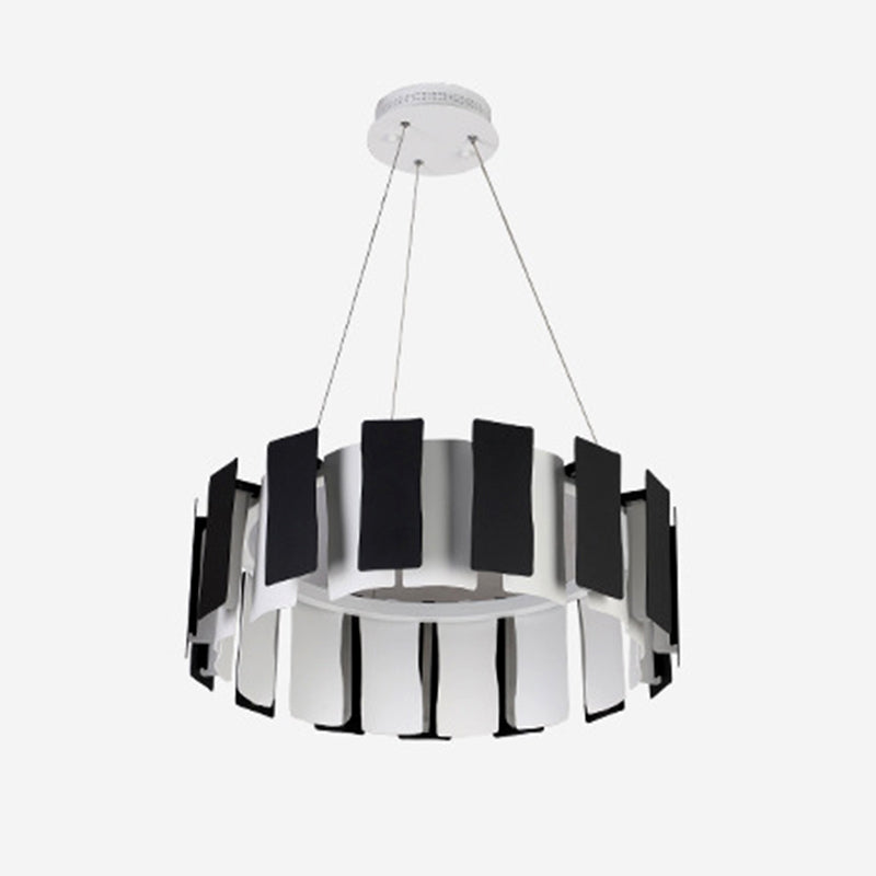 Kreisförmige Schlafzimmer Kronleuchter Leuchte Metall LED zeitgenössische Anhänger Lichtkit in Schwarz