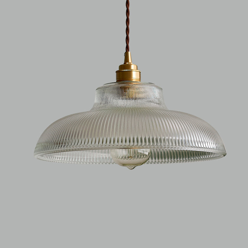 Retro Industrial 1 Light Anhänger Prismatische Klarglas Kuppel Anhängerlampe für Coffeeshop