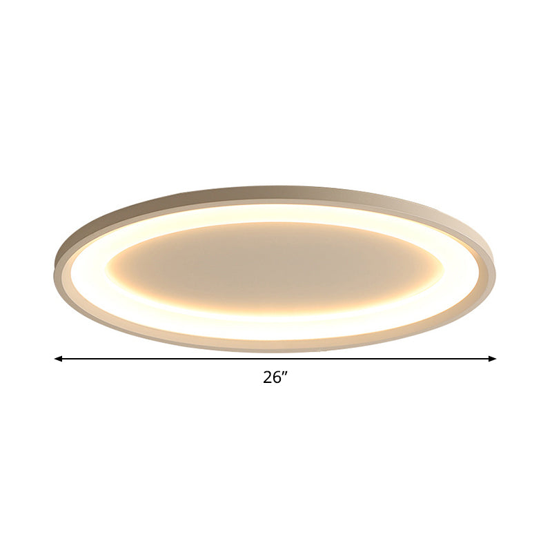 Matte Witte Ovale Plafond Flush Mount 22"/26" Brede Nordic Slim Acryl Indoor Lamp in Warm/Wit Licht/Afstandsbediening Stepless Dimmen