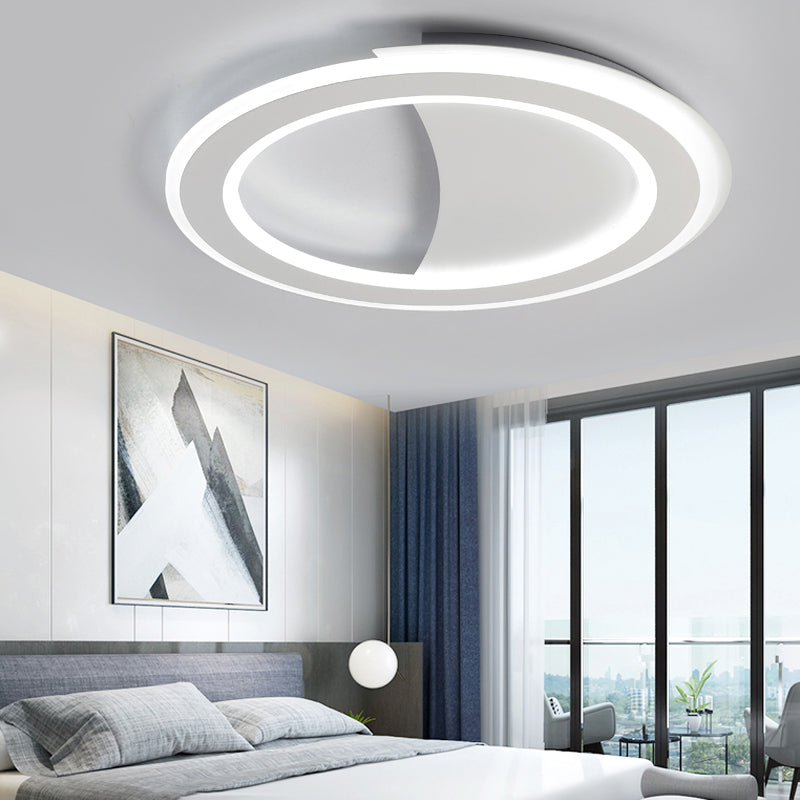 Metall-Halo-Ring-LED-Unterputzleuchte, moderne Deckenleuchte in Schwarz/Weiß mit warmem/weißem Licht/dritter Gang