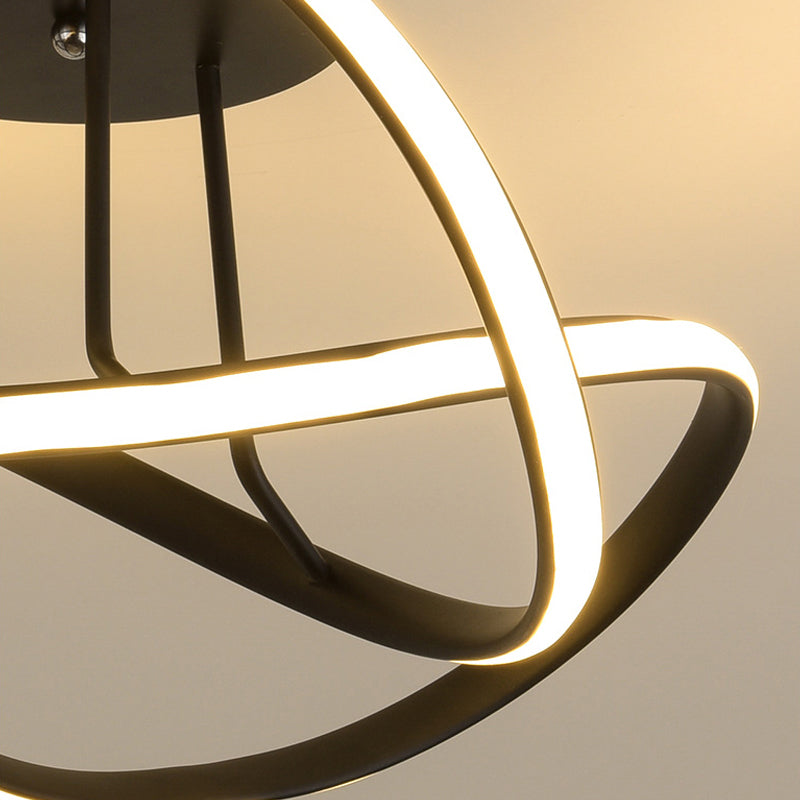 19.5 "/23.5" W Twist Plafond Gemonteerde Armatuur Moderne Acryl LED Wit/Koffie Semi Flush Mount Verlichting in Warm/Wit Licht