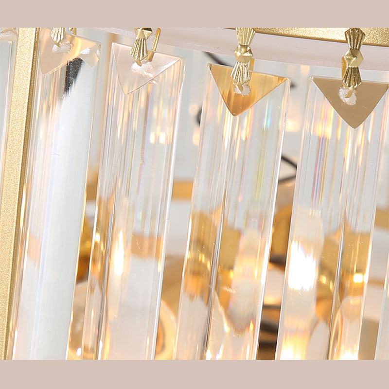 Cilindrische kristal LED plafond armatuur in moderne compacte stijl smeedijzeren plafond licht met acryl schaduw