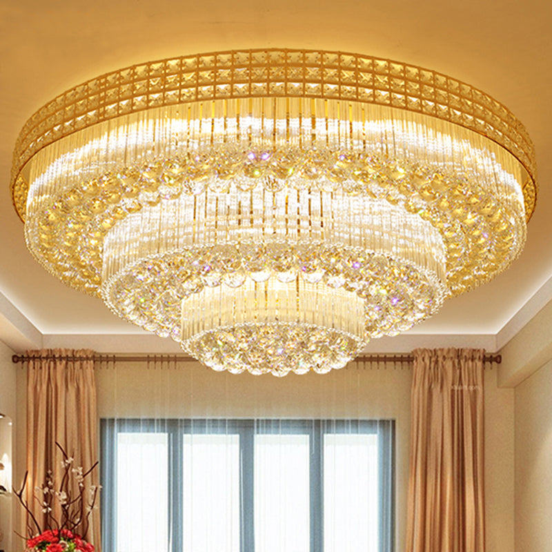 Luminaires encastrés en cristal modernes, montage encastré LED doré pour salon