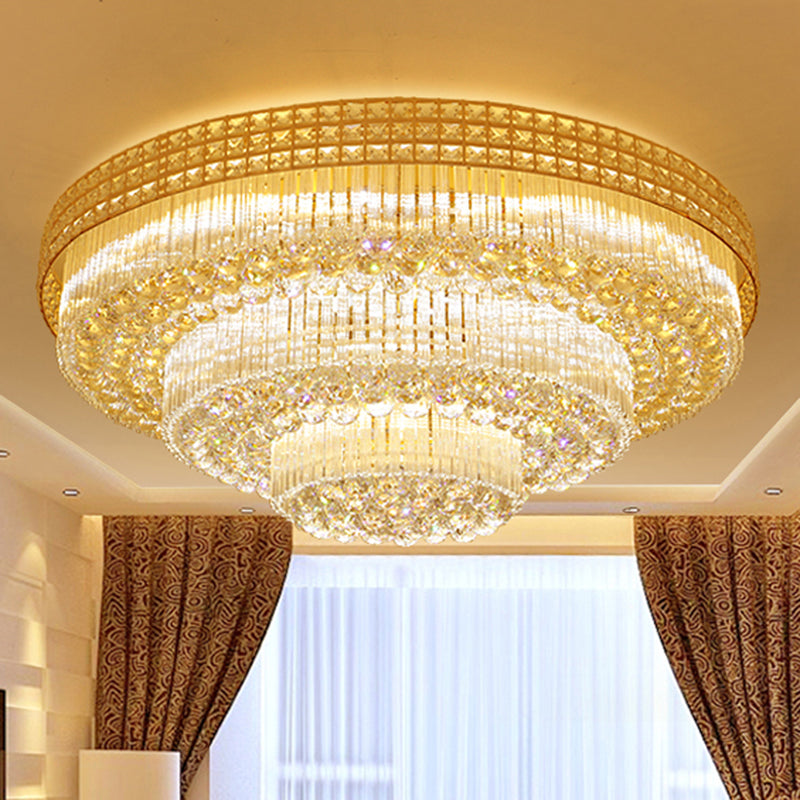 Luminaires encastrés en cristal modernes, montage encastré LED doré pour salon