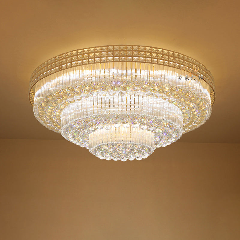 Luminaires encastrés en cristal modernes, montage encastré LED doré pour salon