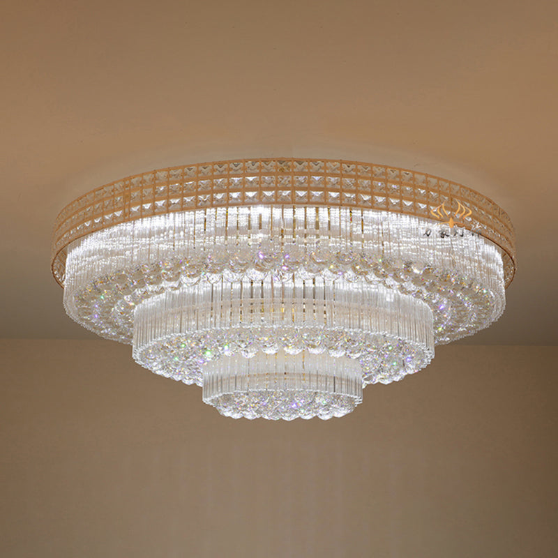 Luminaires encastrés en cristal modernes, montage encastré LED doré pour salon