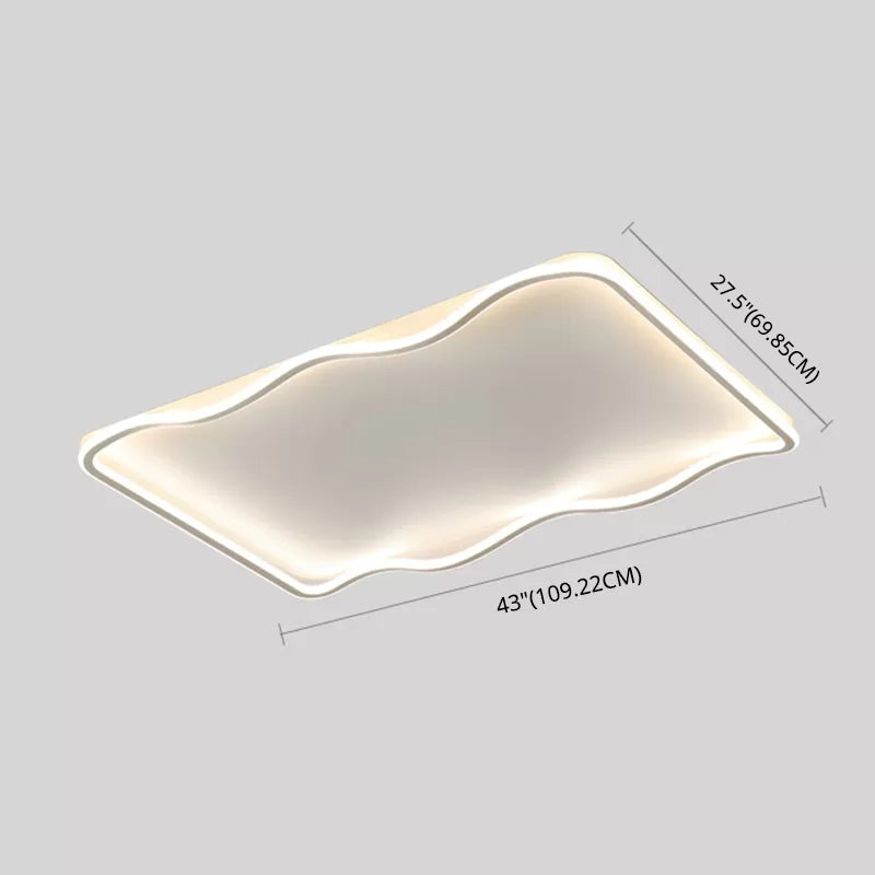 Rectangle Shape White 1-Light Flush Mount LED Lights New Modern Ceiling Light Fixture