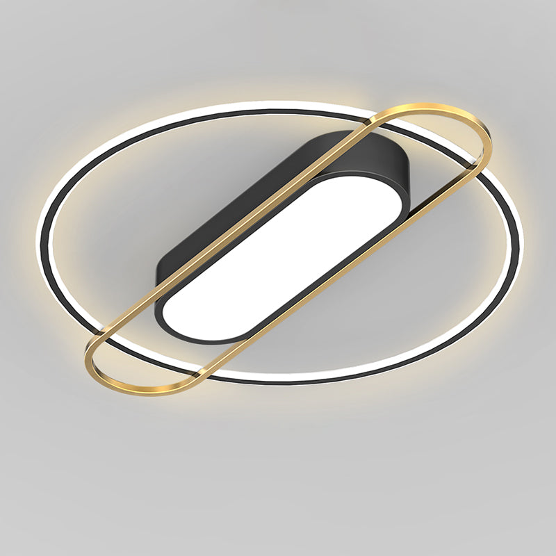 Nieuwe moderne smeedijzeren LED-inbouwlamp Zwart plafondmontagelicht voor slaapkamer