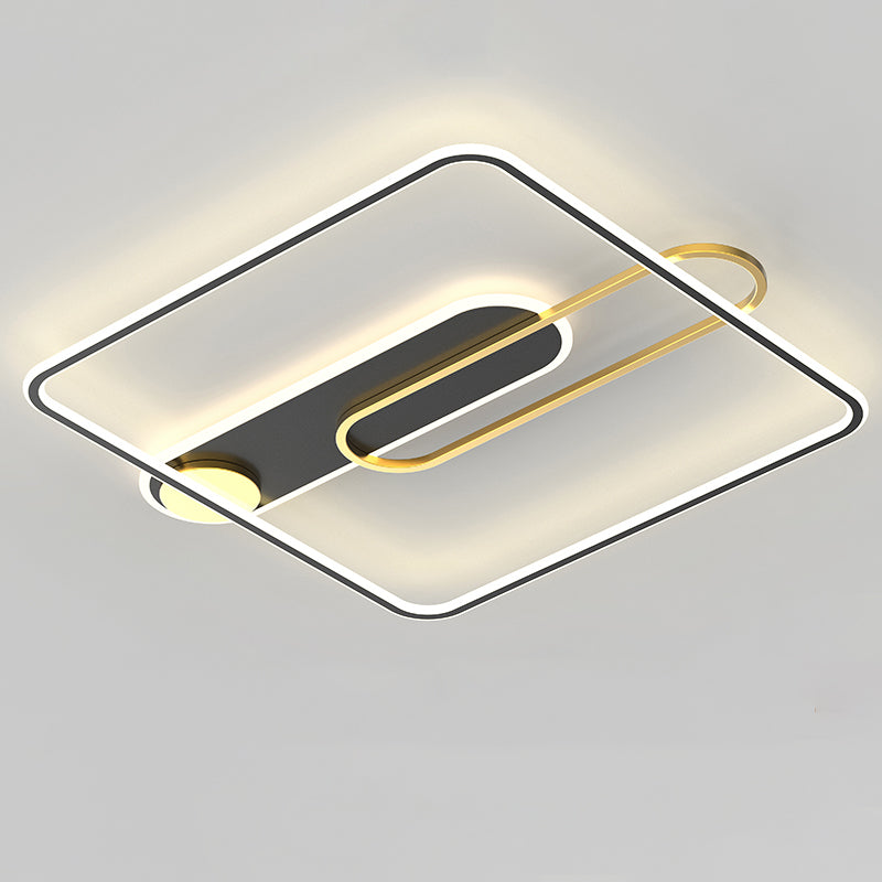 Nieuwe moderne smeedijzeren LED-inbouwlamp Zwart plafondmontagelicht voor slaapkamer