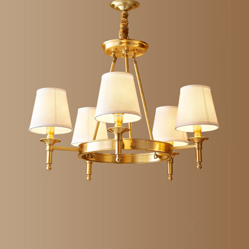 Gold Wagon Wheel Chandelier Light Fixture Traditional Metal Living Room Ceiling Pendant