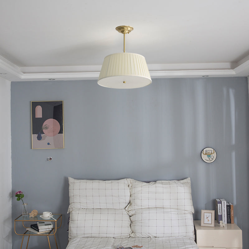 Chandelier Lighting Fixture Minimalist-Style Metal Pleated Lampshade Ceiling Pendant Light for Bedroom