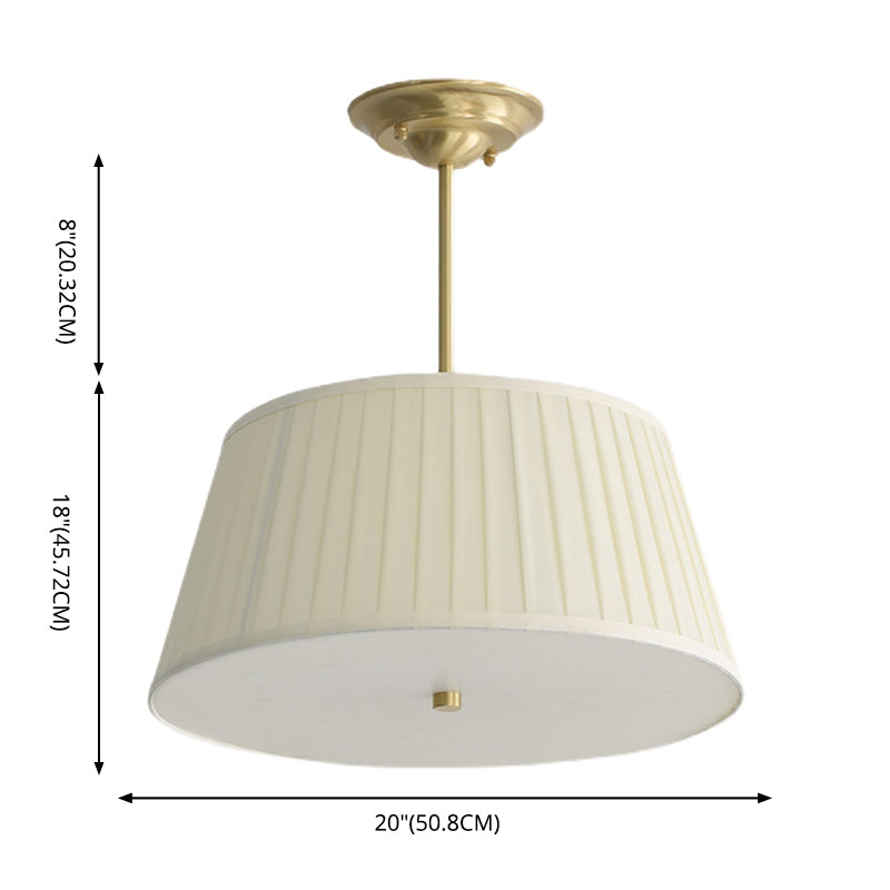 Chandelier Lighting Fixture Minimalist-Style Metal Pleated Lampshade Ceiling Pendant Light for Bedroom